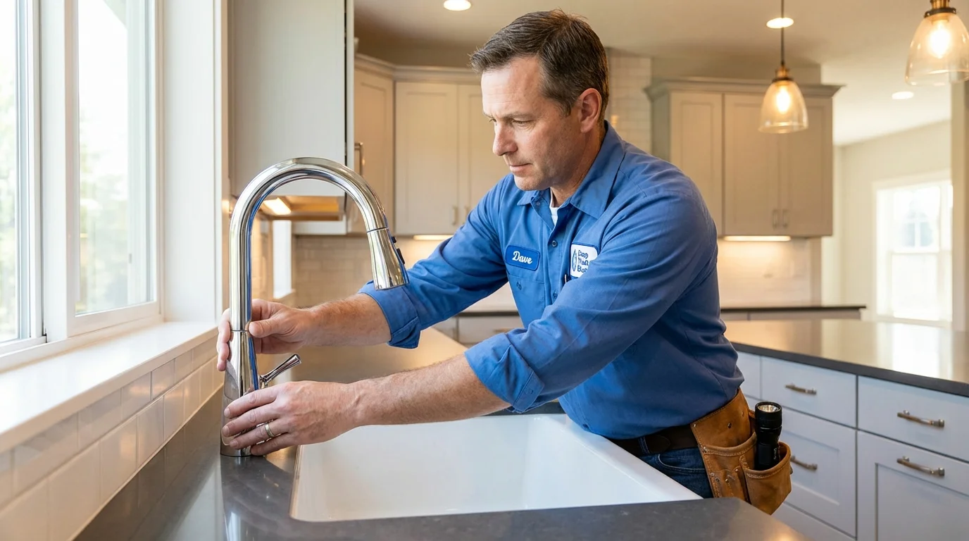 Kitchen faucet installation by Johns Plumbing LLC in Emigsville