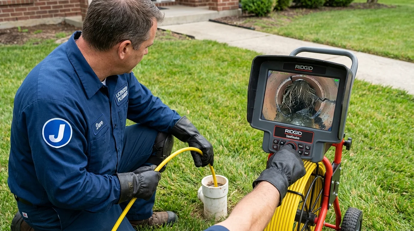 Sewer camera inspection being performed by Johns Plumbing LLC in Emigsville